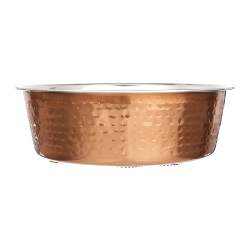 Neater Pets Hammered Copper Finish Pet Bowls for Dogs or Cats - 16-64 Oz Stainless Steel Interior No-Skid Design for Food & Water