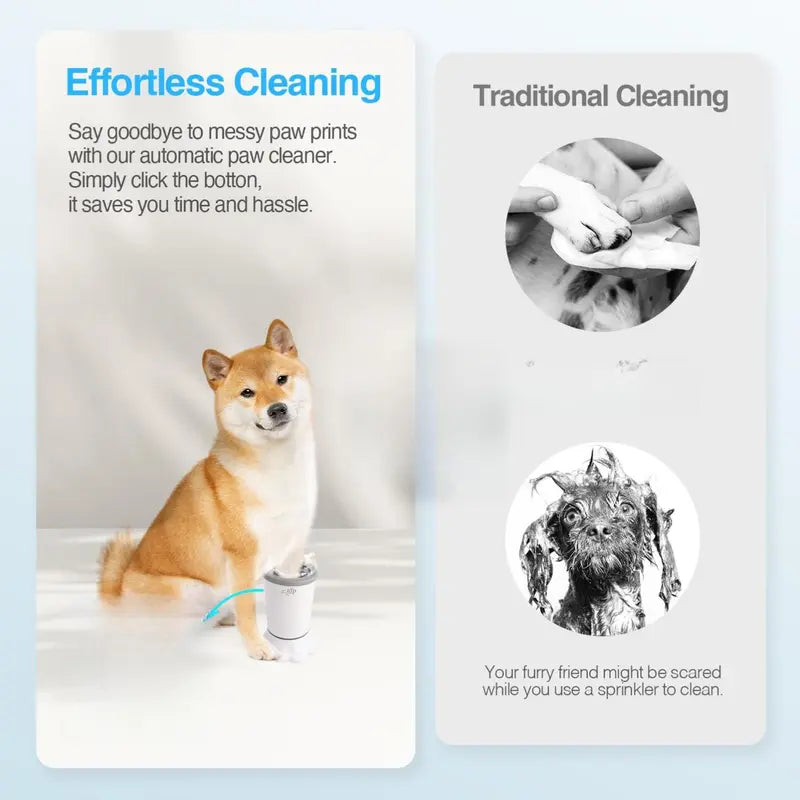 Allforpaws Automatic Electric Dog Paw Cleaner - Soft Silicone Brush with Dual Speed, Mud Removal, Suction Cup Base, Portable Cleaning Station, Easy to Use and Maintain
