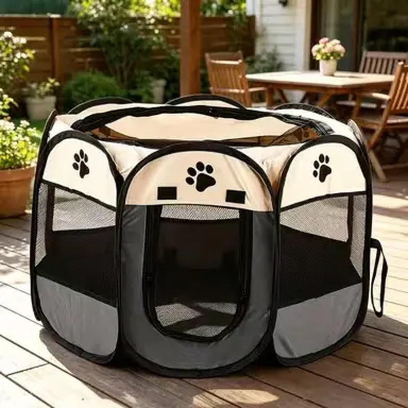Bajiao Pet Playpen Tent - Oxford Cloth, Scratch-Resistant, Foldable Dog & Cat Enclosure, Ideal for Whelping Box & Pet Shelter Portable