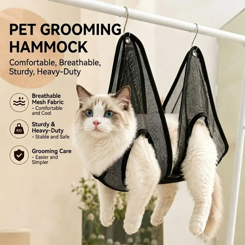 Professional Pet Grooming Hammock for Small Cats and Dogs - Versatile Bath and Nail Trim Hanging Bed, Scratch-Resistant and Bite-Resistant Design