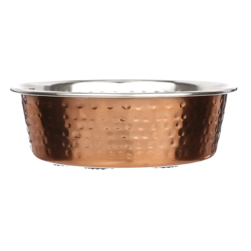 Neater Pets Hammered Copper Finish Pet Bowls for Dogs or Cats - 16-64 Oz Stainless Steel Interior No-Skid Design for Food & Water
