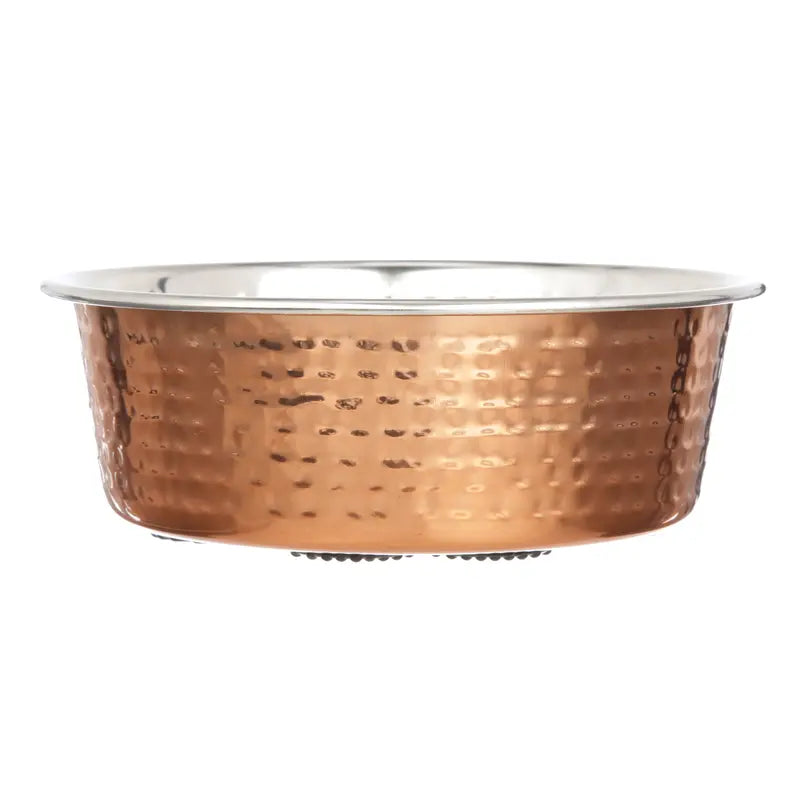 Neater Pets Hammered Copper Finish Pet Bowls for Dogs or Cats - 16-64 Oz Stainless Steel Interior No-Skid Design for Food & Water