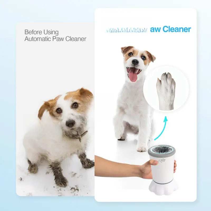 Allforpaws Automatic Electric Dog Paw Cleaner - Soft Silicone Brush with Dual Speed, Mud Removal, Suction Cup Base, Portable Cleaning Station, Easy to Use and Maintain