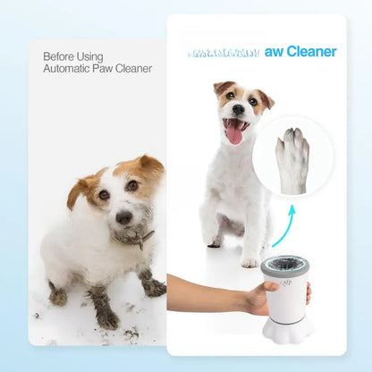 Allforpaws Automatic Electric Dog Paw Cleaner - Soft Silicone Brush with Dual Speed, Mud Removal, Suction Cup Base, Portable Cleaning Station, Easy to Use and Maintain