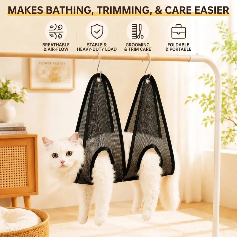 Professional Pet Grooming Hammock for Small Cats and Dogs - Versatile Bath and Nail Trim Hanging Bed, Scratch-Resistant and Bite-Resistant Design