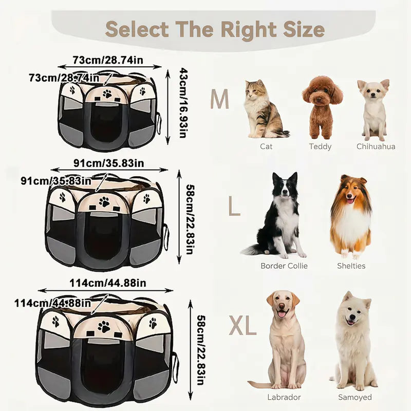 Bajiao Pet Playpen Tent - Oxford Cloth, Scratch-Resistant, Foldable Dog & Cat Enclosure, Ideal for Whelping Box & Pet Shelter Portable