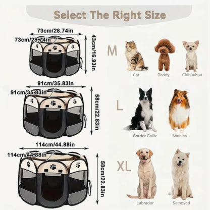 Bajiao Pet Playpen Tent - Oxford Cloth, Scratch-Resistant, Foldable Dog & Cat Enclosure, Ideal for Whelping Box & Pet Shelter Portable