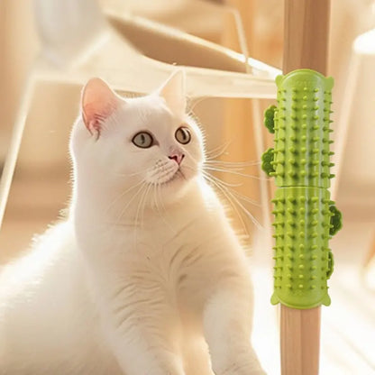Universal Cat Grooming Supplies 2-Pack: Self-Grooming Slicker Brush and Corner Scratching Board with Silicone Massage Brush for Hair Care and Scratch Relief, Durable and Wear-Resistant