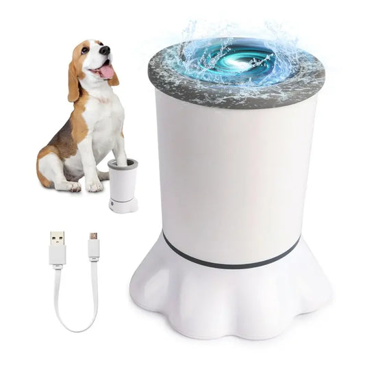 Allforpaws Automatic Electric Dog Paw Cleaner - Soft Silicone Brush with Dual Speed, Mud Removal, Suction Cup Base, Portable Cleaning Station, Easy to Use and Maintain