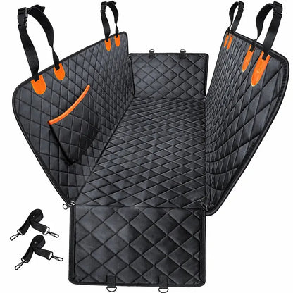 Quilted Fabric Dog Car Seat Cover - Universal Fit, Waterproof, Scratchproof, Non-Slip, Washable Pet Back Seat Travel Mat, All-Season Dog Car Accessories