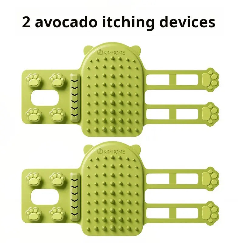 Universal Cat Grooming Supplies 2-Pack: Self-Grooming Slicker Brush and Corner Scratching Board with Silicone Massage Brush for Hair Care and Scratch Relief, Durable and Wear-Resistant