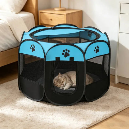 Bajiao Pet Playpen Tent - Oxford Cloth, Scratch-Resistant, Foldable Dog & Cat Enclosure, Ideal for Whelping Box & Pet Shelter Portable
